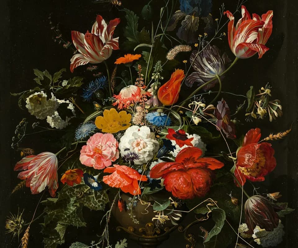 A floral still-life painting